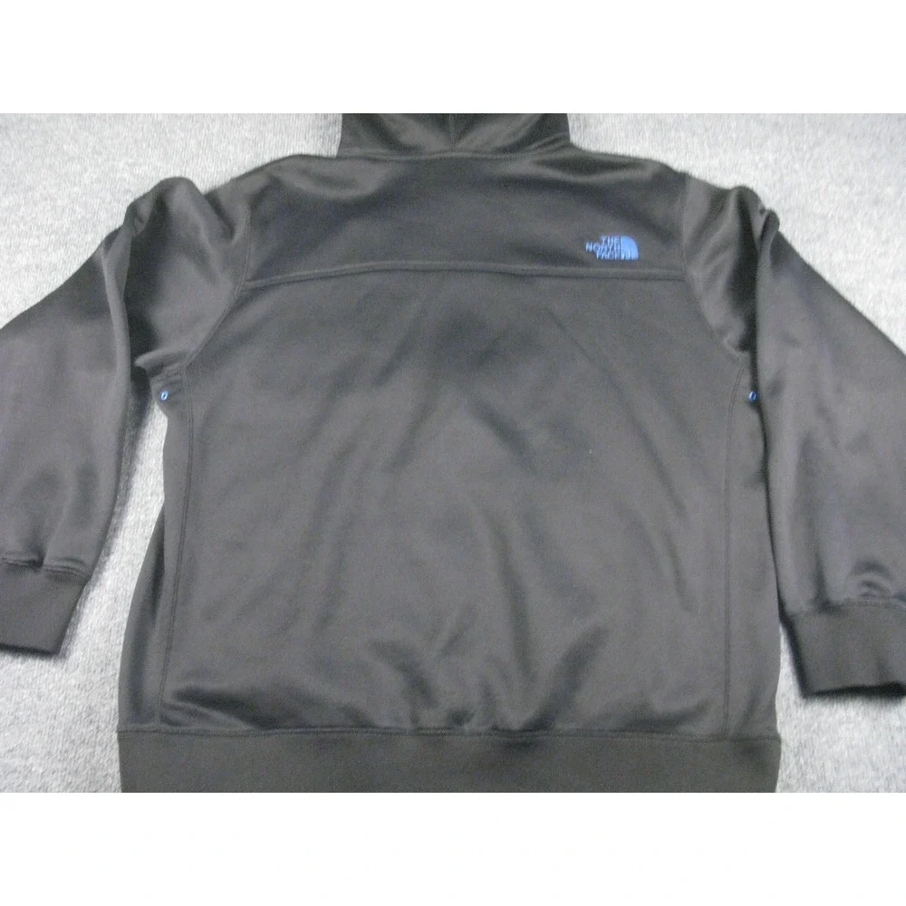The North‎ Face Mens XL Full Zip Hoodie Jacket Black Blue Fleece Balaclava #1973